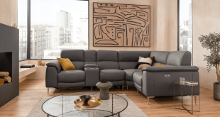 4 Seater Large Electric Reclining Corner Sofa in Forest Grey Leather